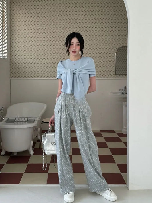 [Preorder] Polka dot pleated pants