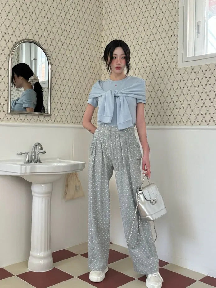 [Preorder] Polka dot pleated pants