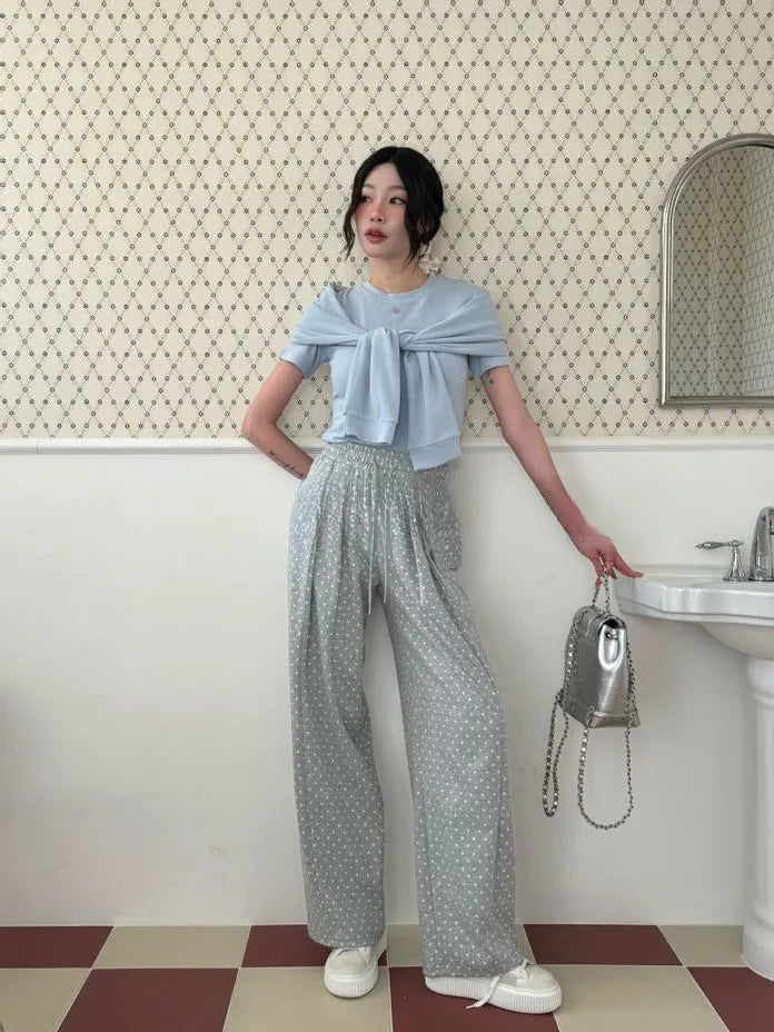 [Preorder] Polka dot pleated pants