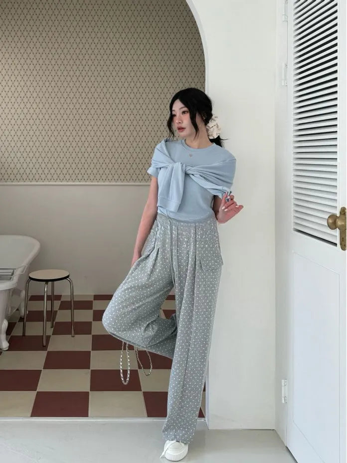 [Preorder] Polka dot pleated pants