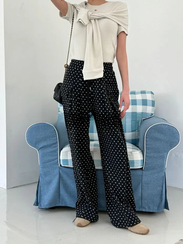 [Preorder] Polka dot pleated pants