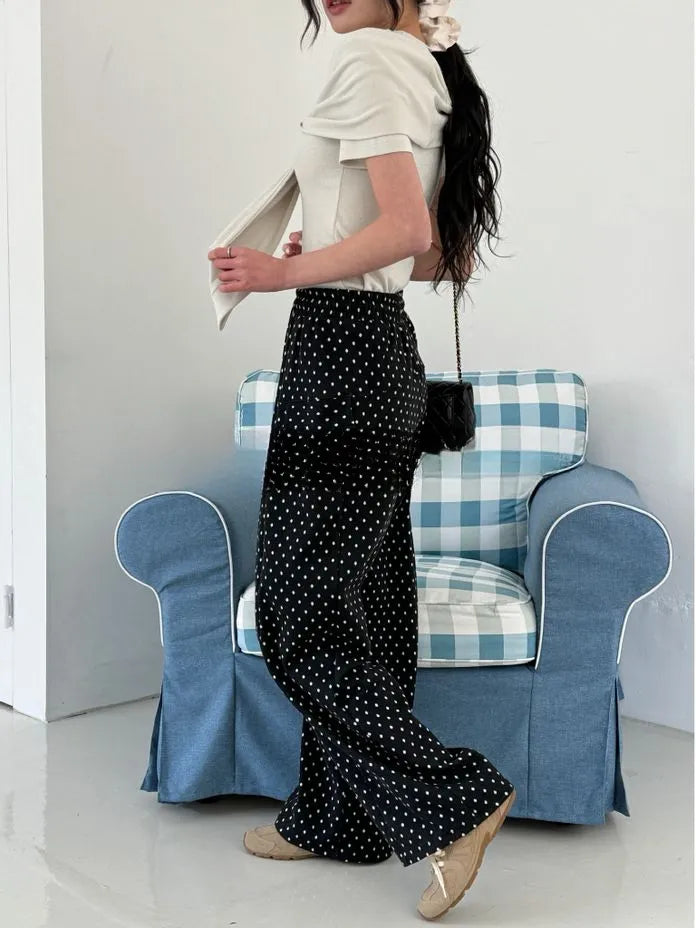 [Preorder] Polka dot pleated pants