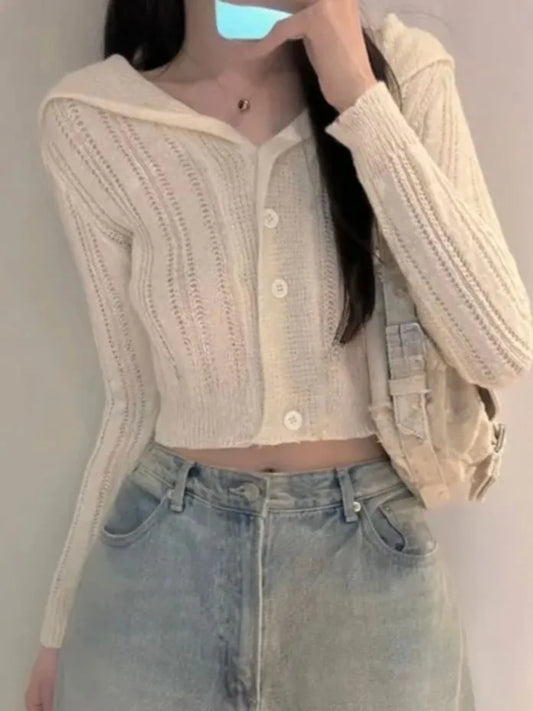 [Preorder] V-neck ribbed knit cardigan