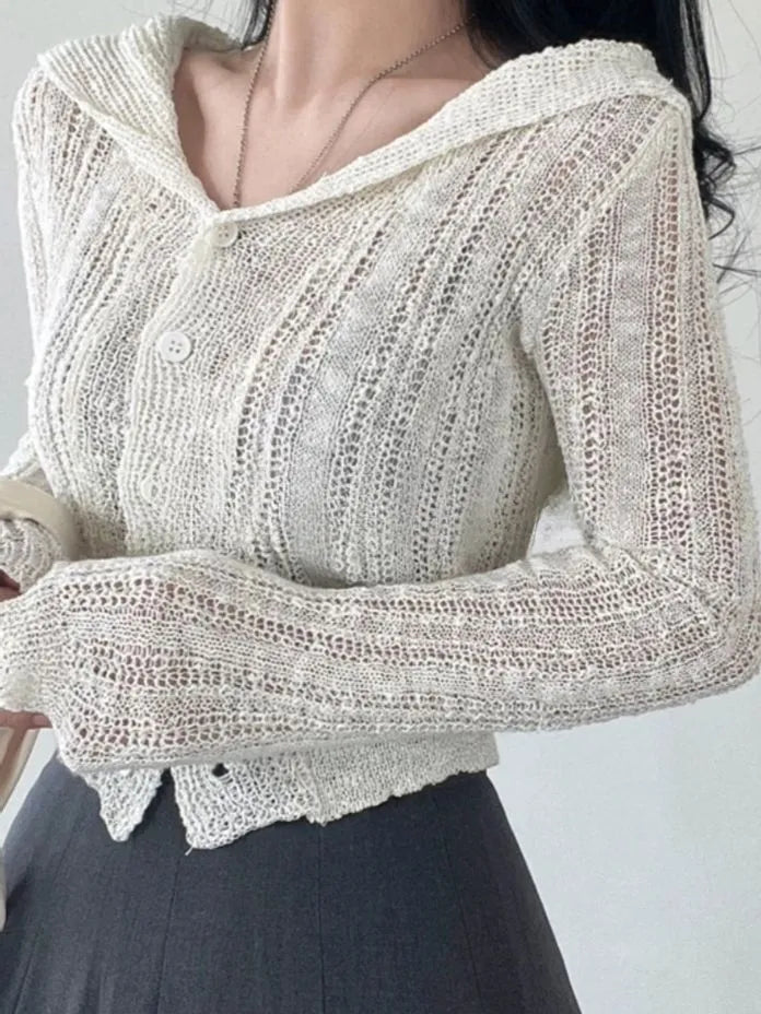 [Preorder] V-neck ribbed knit cardigan