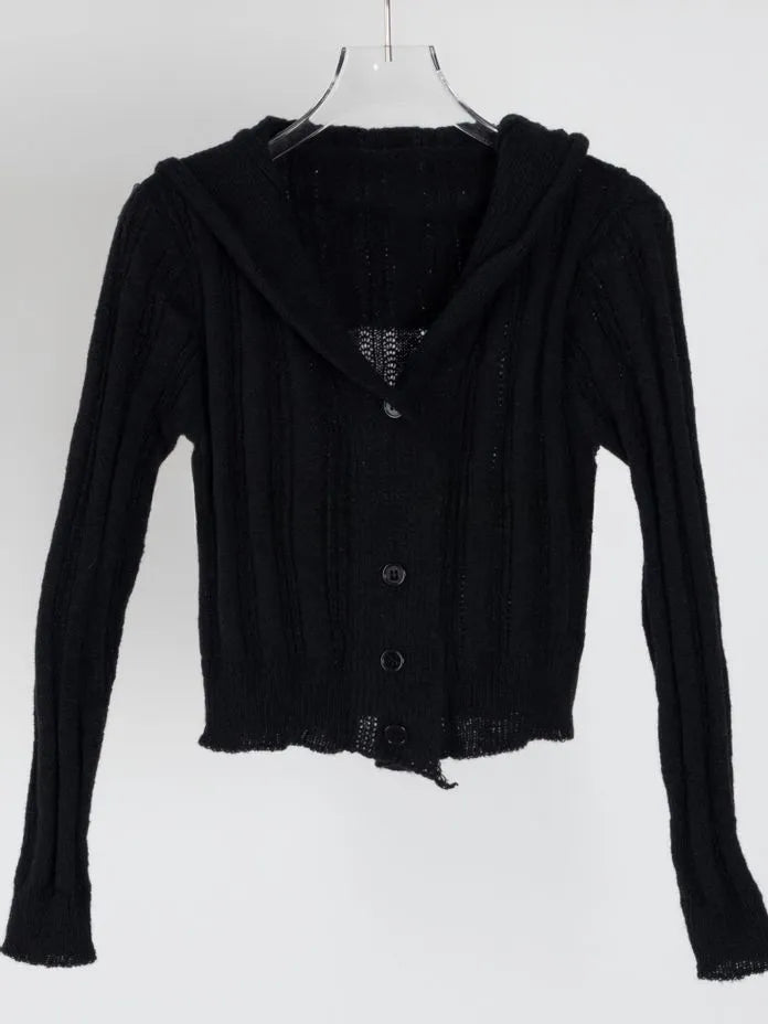 [Preorder] V-neck ribbed knit cardigan