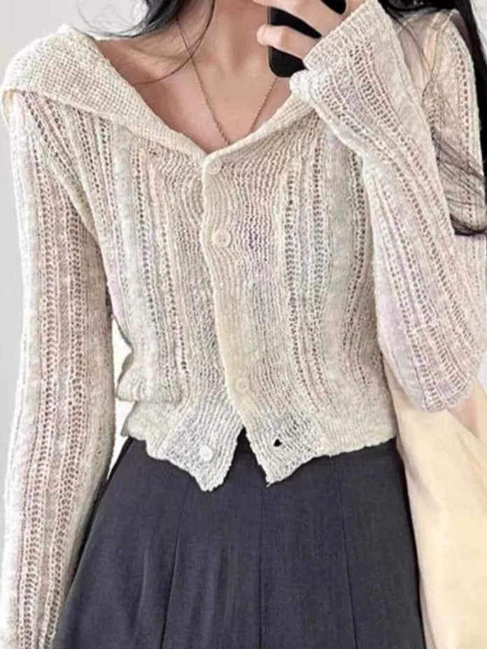 [Preorder] V-neck ribbed knit cardigan