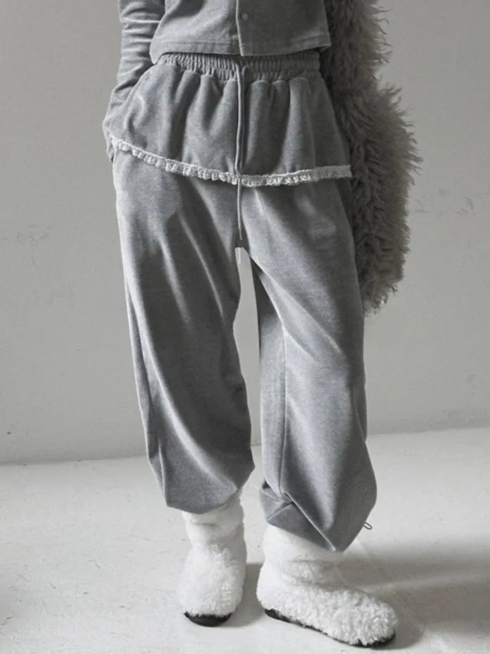 [Preorder] Wide leg pants with lace