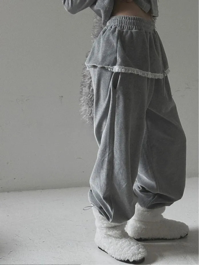 [Preorder] Wide leg pants with lace