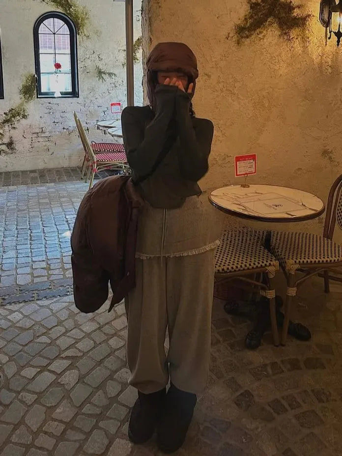 [Preorder] Wide leg pants with lace