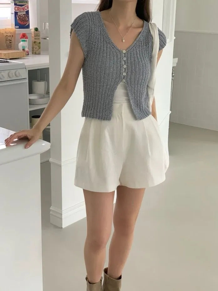 [Preorder] Knitted V-neck top