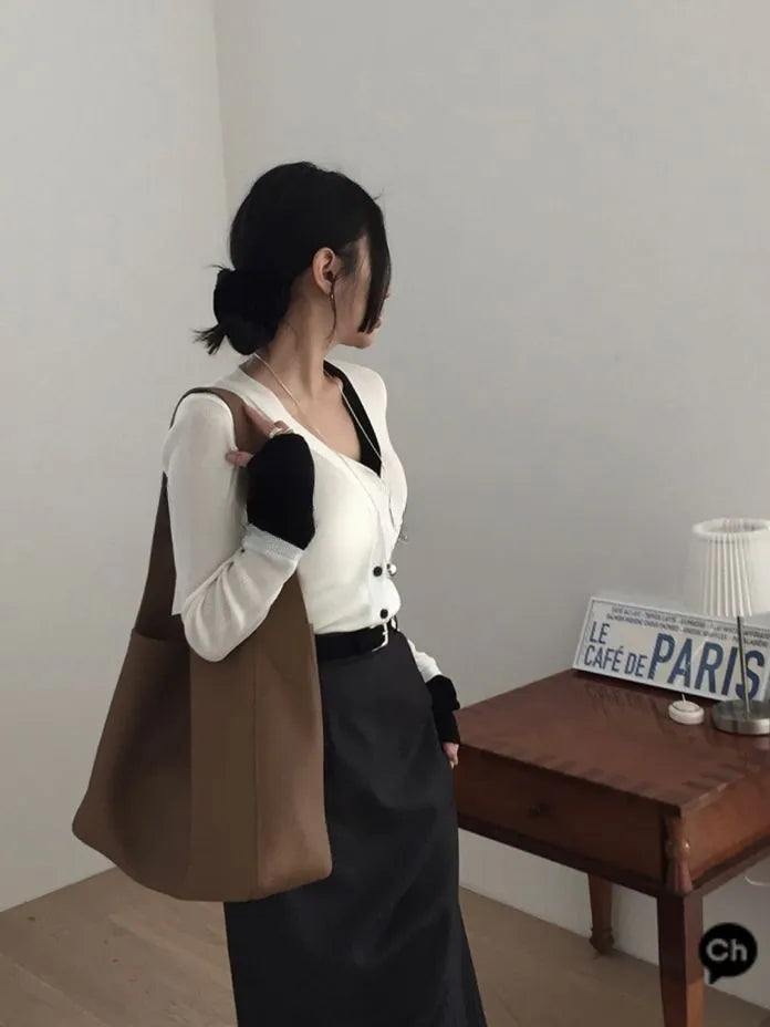 [Preorder] Two-tone button up cardigan