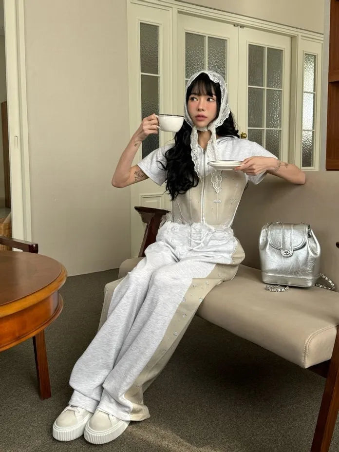 [Preorder] Flower tile zip-up with hood