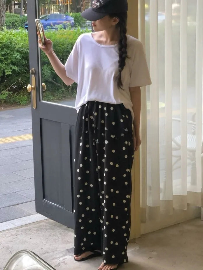 [Preorder] Linen polka dot pants