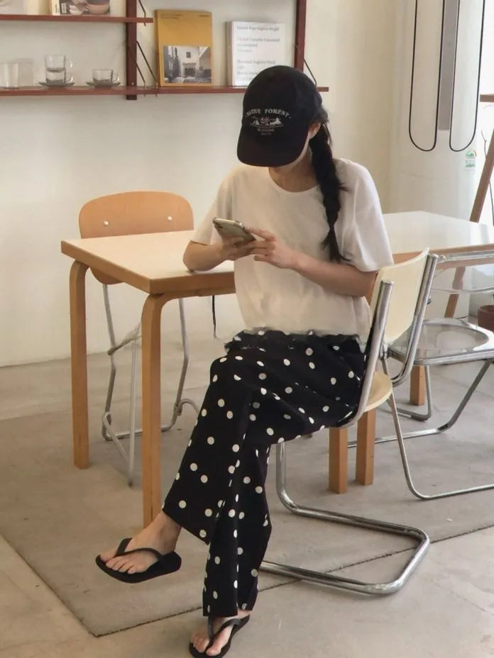 [Preorder] Linen polka dot pants