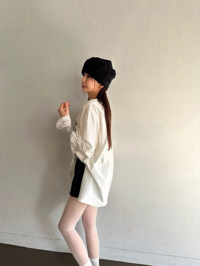 [Preorder] Fortune T-shirt with layered lace sleeve