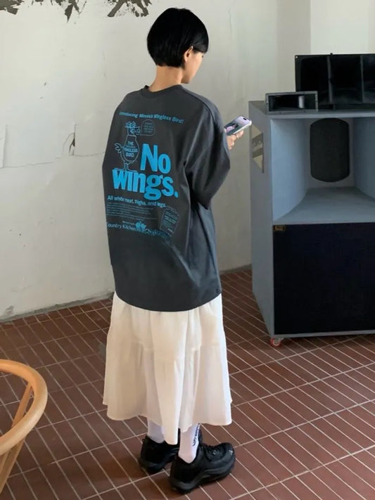 [Preorder] Oversized no wings graphic T-shirt (unisex)