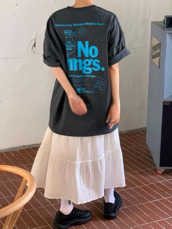 [Preorder] Oversized no wings graphic T-shirt (unisex)