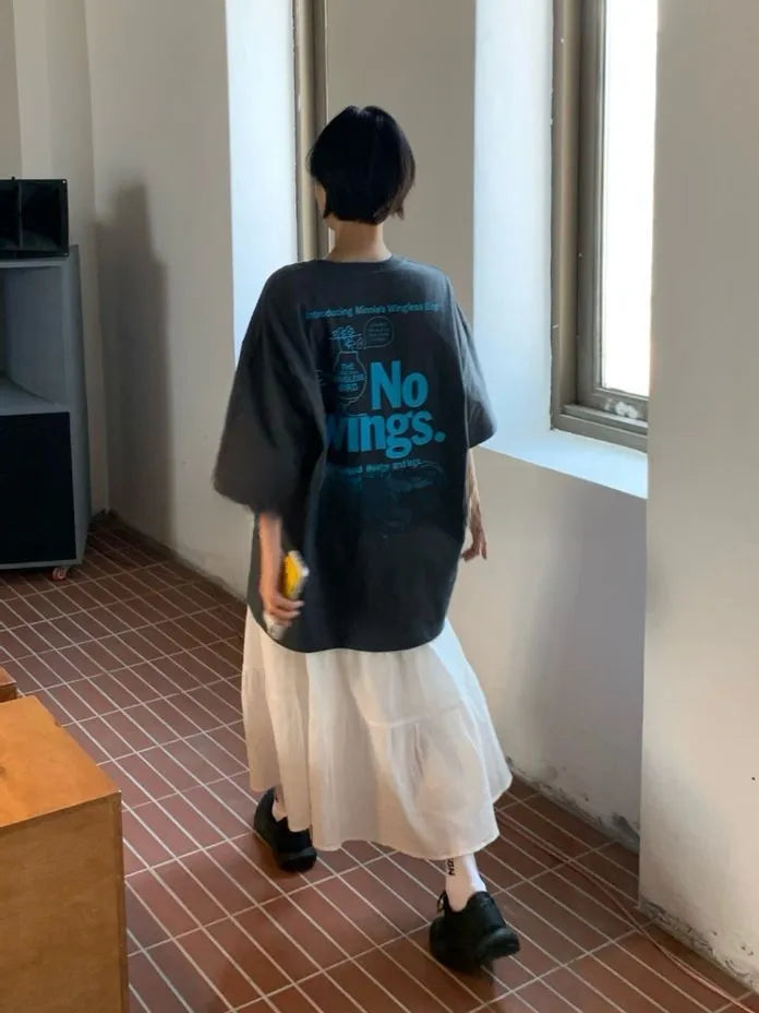 [Preorder] Oversized no wings graphic T-shirt (unisex)