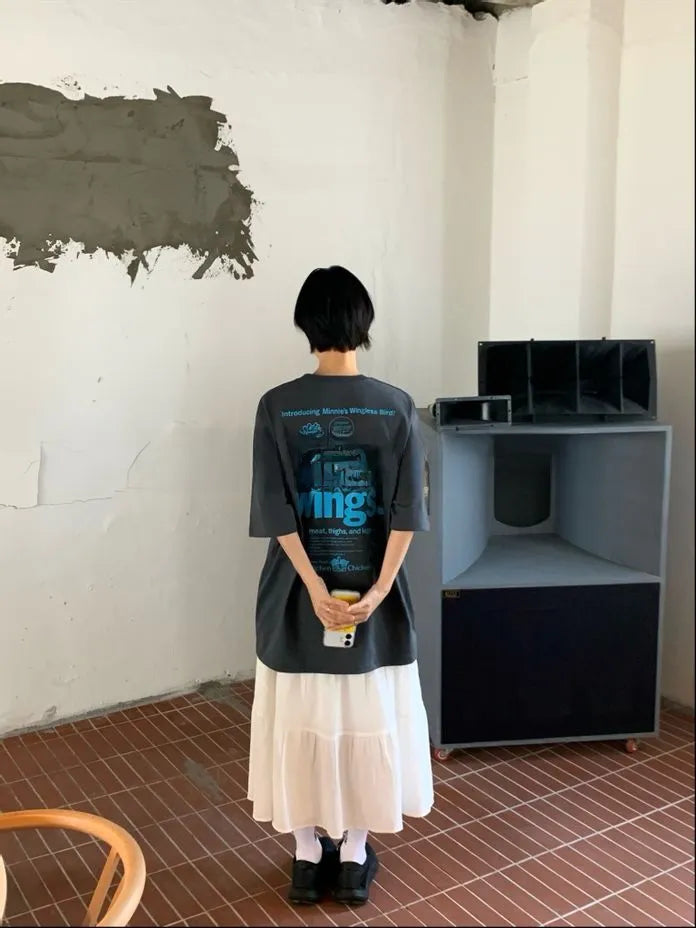 [Preorder] Oversized no wings graphic T-shirt (unisex)