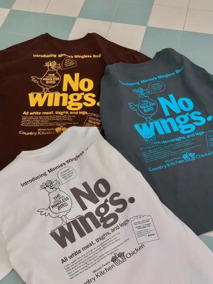 [Preorder] Oversized no wings graphic T-shirt (unisex)