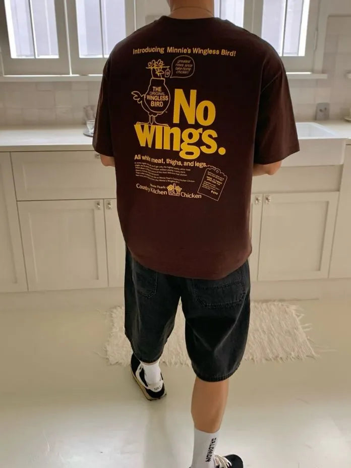 [Preorder] Oversized no wings graphic T-shirt (unisex)