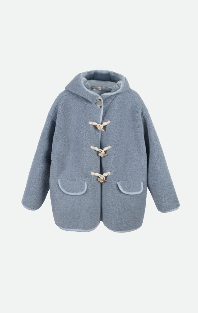 Lamb wool jacket with horn buttons