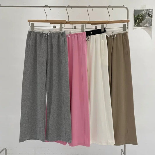 Elastic waist long pants