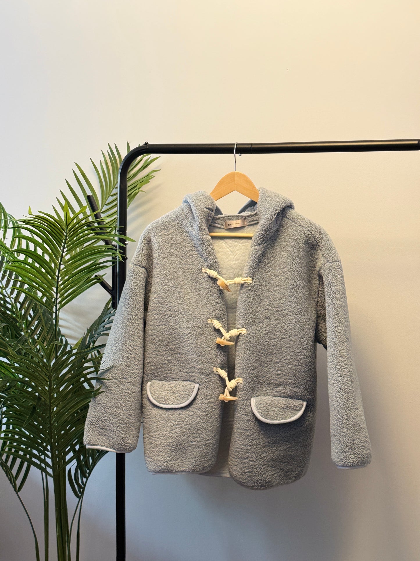 Lamb wool jacket with horn buttons