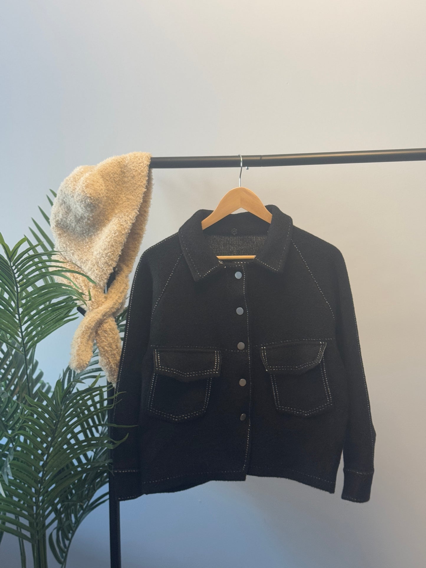 Jacket with dotted stitching