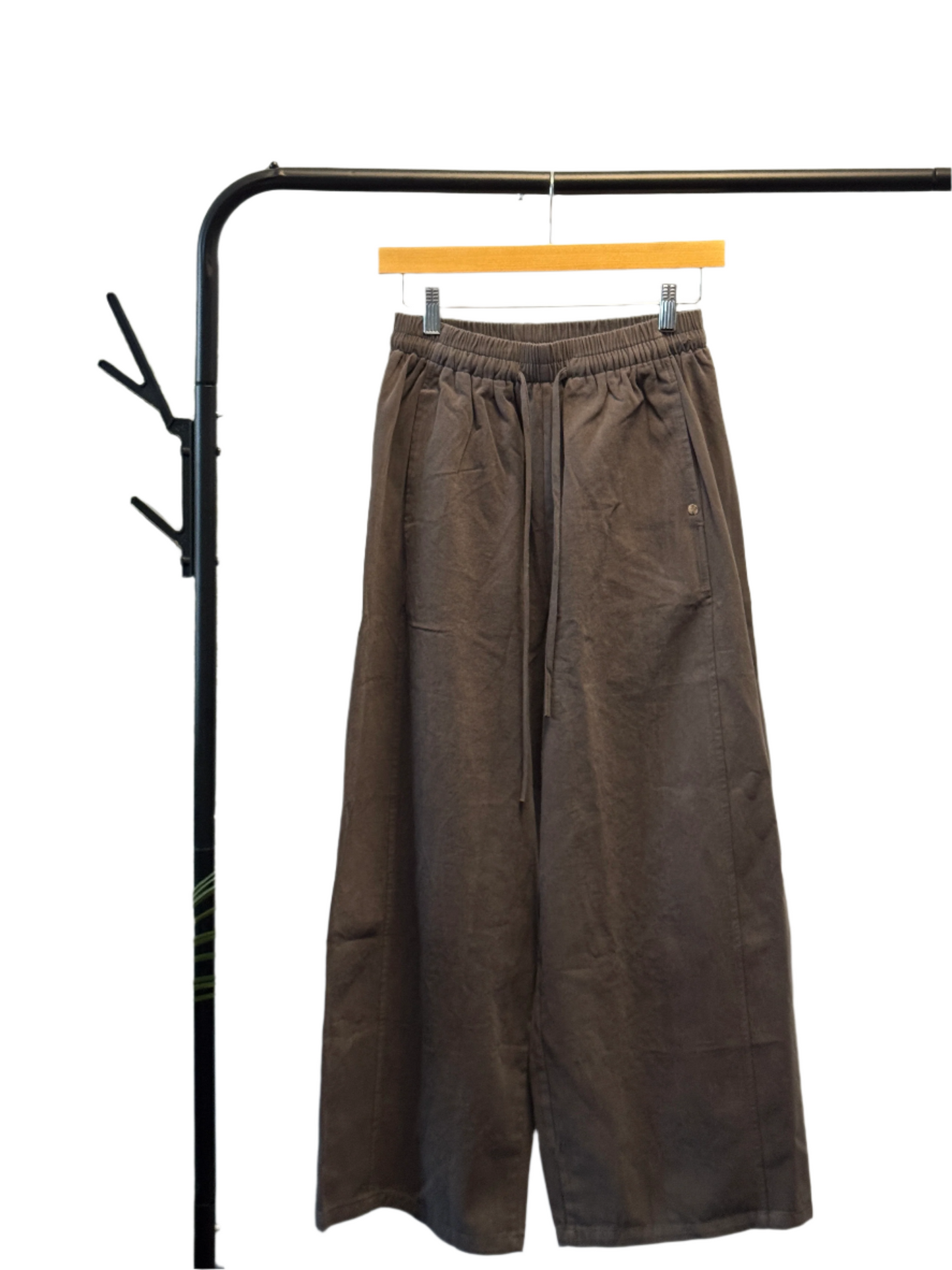 Wide leg pants with elastic waist