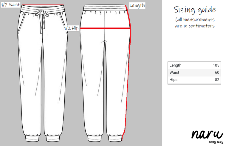 Elastic waist long pants